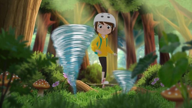 Divulgação / Vitrine Filmes A jovem skatista Nina é protagonista em 'O Pergaminho Vermelho', nova animação do Disney+