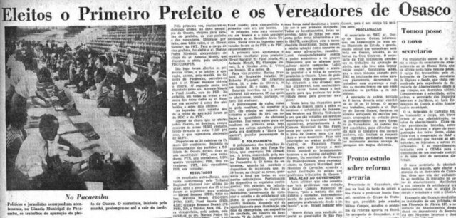 Notícia sobre a primeira eleição de Osasco no Estadão de 6/2/1962.