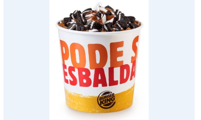 Burger King / Divulgação 'Balde' de 980 ml de sorvete do Burger King.