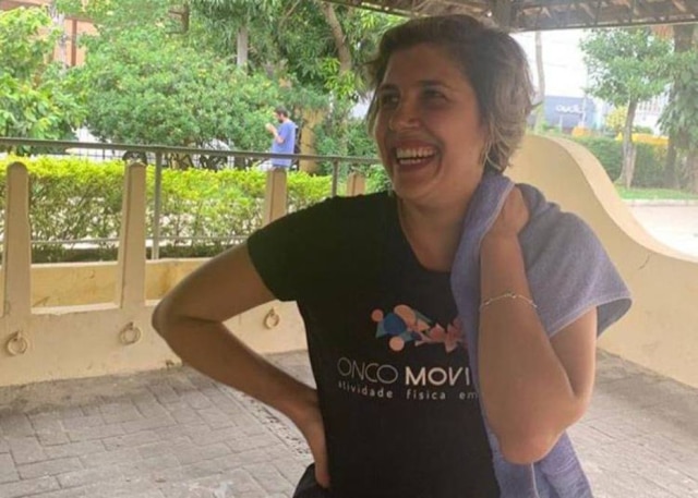 Kamila Favarao A relações públicas Letícia Prates da Fonseca faz parte do Onco Movimento, que promove a prática de atividades físicas por pessoas com câncer.