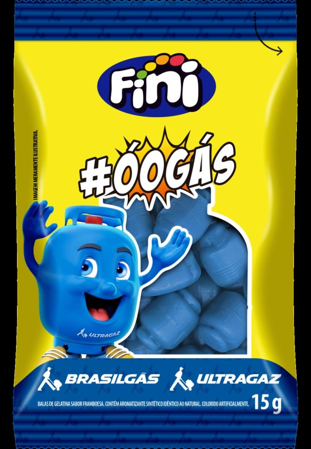 Divulgação/Fini Quem comprar botijoões da Ultragaz vai ganhar balas fini no formato de botijões.