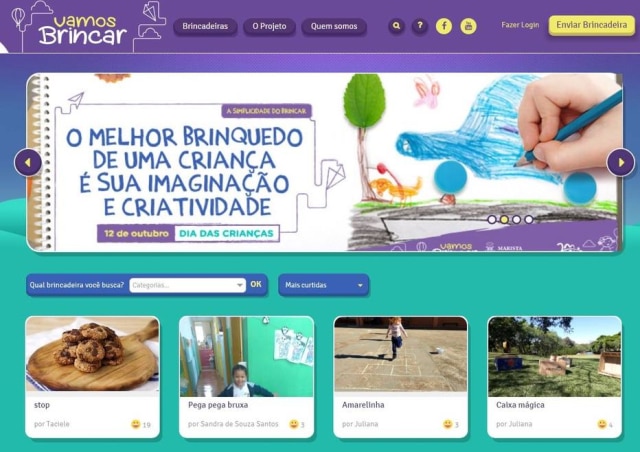 Reprodução/Vamos Brincar Internauta pode compartilhar suas brincadeiras, passo a passo, com outros usuários do site.