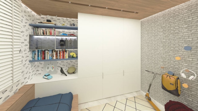 João Martins Arquitetura Reduzido à metade, armário abriu espaço para estante