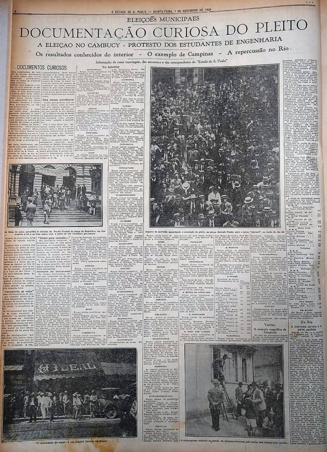 Acervo Estadão Página com fotos e notícias das eleições municipais de 1928