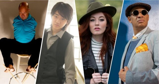 True Colors Festival/The Nippon Foundation/Pool via REUTERS Imagem mostra os artistas Alvin Law, Kyle Kihira, Mandy Harvey e Raul Midon.