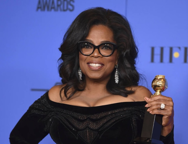 Oprah Winfrey, durante a cerimônia do Globo de Ouro 2018