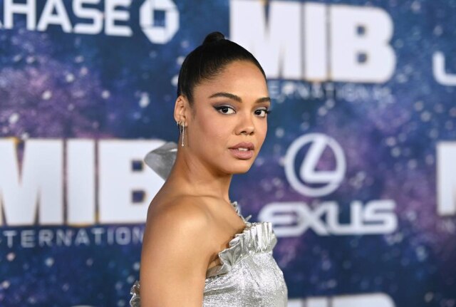 Angela Weiss/AFP Tessa Thompson na premiere do filme 'MIB: Homens de Preto - Força Internacional'.