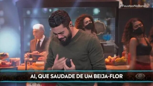 Faustão na Band Sertanejo se emocionou ao apresentar ‘Flor e o Beija-Flor’, canção de sua dupla com a cantora.
