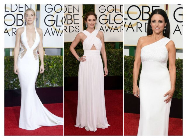 Kate Hudson de Versace, Emily Blunt de Michael Kors e Julia Louis-Dreyfus de Narciso Rodriguez