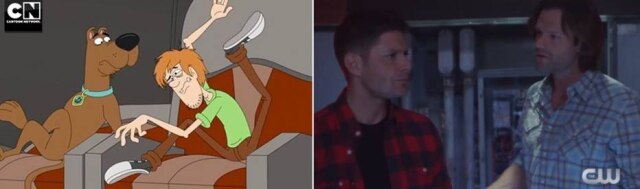 Reprodução da cena de Scooby-Doo/Cartoon Network | Reprodução de cena de 'Supernatural'/CW Crossover estará na 13ª temporada de 'Supernatural'