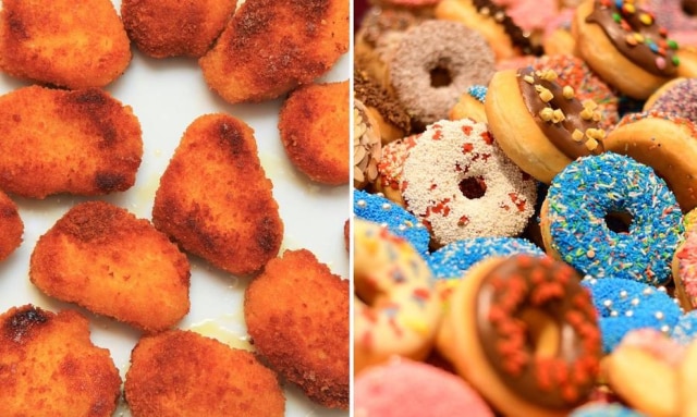 Pixabay/@BellaBalla|Pixabay/@AJEL Donugs são nuggets de frango em formato de donuts