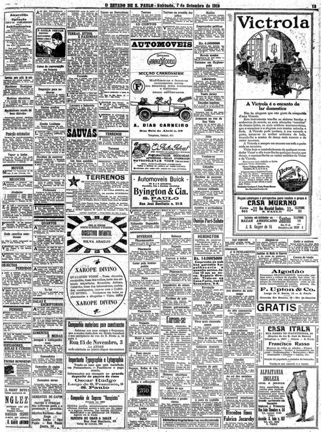 Acervo/Estadão O Estado de S.Paulo - 07/9/1918