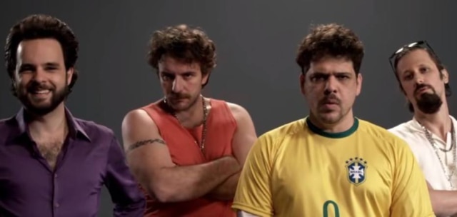 Reprodução de 'Choque de Cultura' (2018) / Globo Raul Chequer, Leandro Ramos, Caito Mainier e Daniel Furlan no 'Choque de Cultura'.