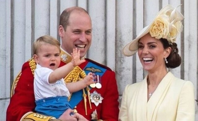 Instagram/@kensingtonroyal Príncipe William, Kate Middleton e o pequeno príncipe Louis.
