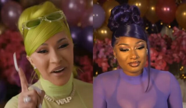 YouTube / Reprodução As rappers Cardi B e Megan Thee Stallion fizeram uma live para falar sobre a parceria