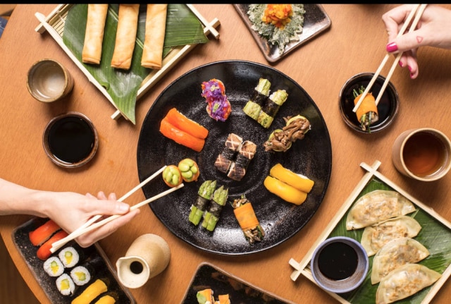 Sushimar Combinado de sushis veganos do Sushimar