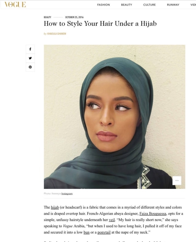 Vogue Arabia via The New York Times O site da Vogue Arábia.