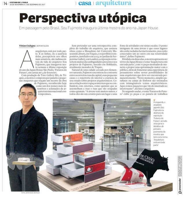 Reprodução O arquiteto japonês Sou Fujimoto inaugurou a última mostra do ano na Japan House