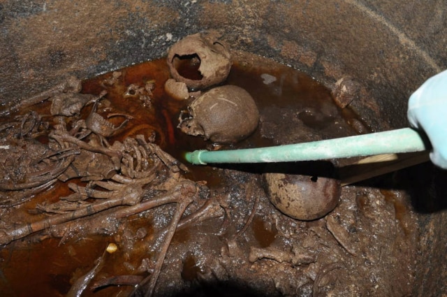 The Ministry of Antiquities/Handout via Reuters Mais de 20 mil pessoas assinaram um abaixo-assinado pedindo para beber o líquido encontrado dentro de um sarcófago