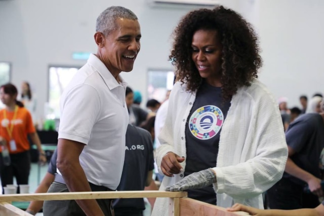 Lim Huey Teng/Reuters Michelle e Barack Obama se csaram em 1992.
