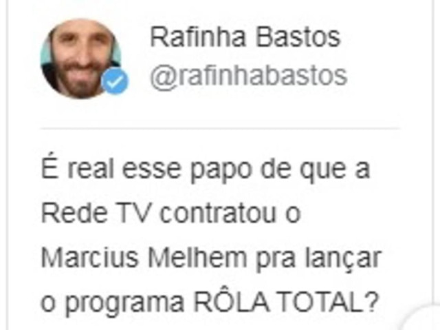 Twitter / @RafinhaBastos Piada sobre acusações de assédio de Marcius Melhem publicada por Rafinha Bastos em seu Twitter
