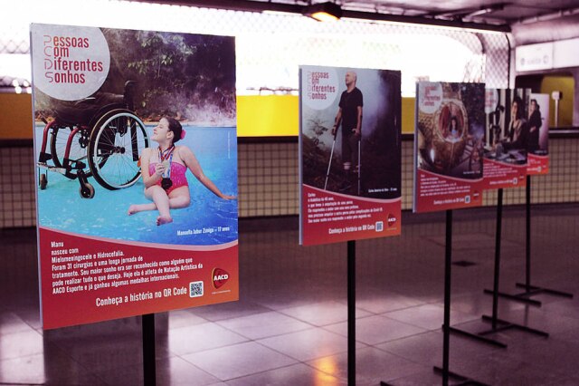 Divulgação Passageiros das estações República, Paraíso e Santa Cruz do metrô poderão conferir a mostra 'PCDS – Pessoas com Diferentes Sonhos', promovida pela AACD
