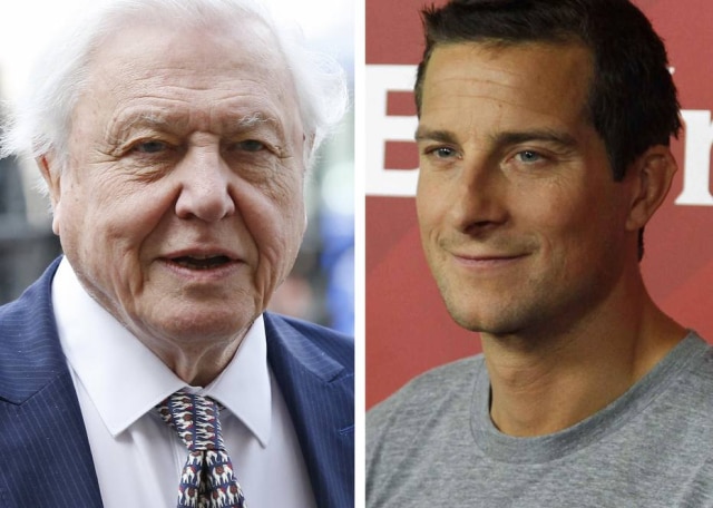 Suzanne Plunkett / Reuters | Jonathan Alcorn / Reuters David Attenborough e Bear Grylls