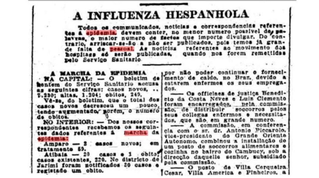 Acervo/Estadão Estado de S.Paulo - 08/11/1918Clique aqui para ler a notícia