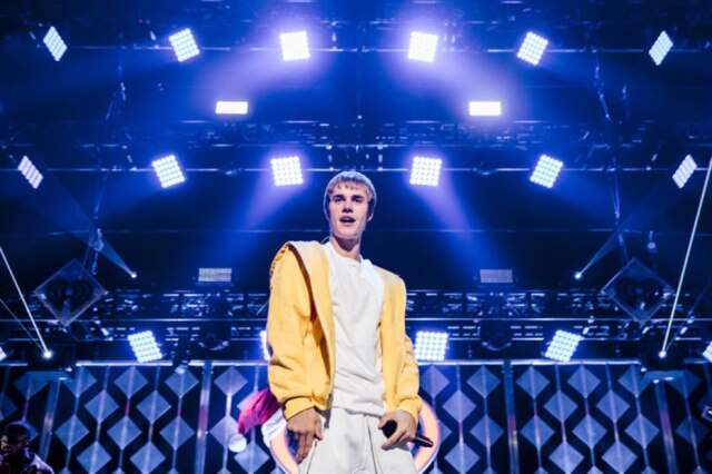 Chad Batka/The New York Times Justin Bieber durante show no Madison Square Garden em dezembro de 2016