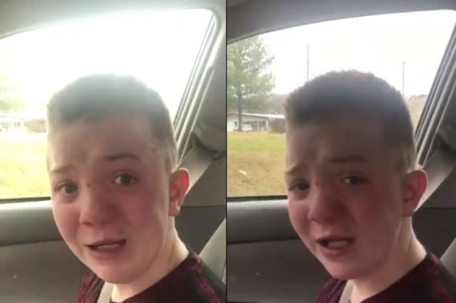 Facebook/kimberly.jones.568847 O menino Keaton Jones falou, em vídeo, sobre o bullying que sofre na escola.