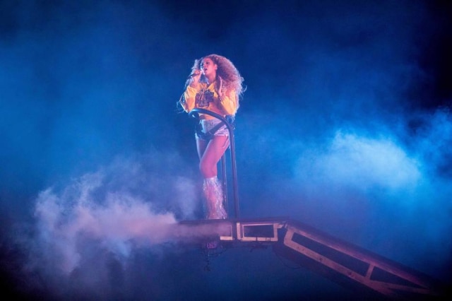 Kyle Grillot/ AFP Beyoncé se apresentou neste sábado, 14, no festival Coachella em Indio, Califórnia