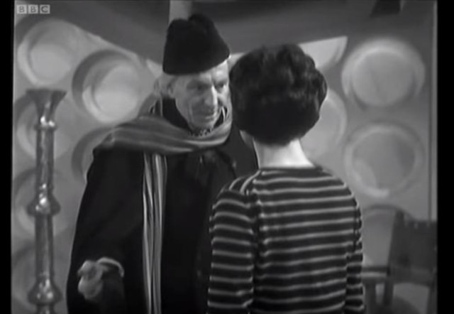 Reprodução/ BBC O ator William Hartnell como 'Doctor Who', no primeiro episódio da série, em 1963.