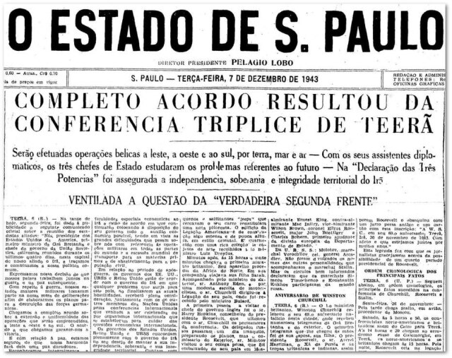 Acervo/Estadão O Estado de S.Paulo - 07/12/1943Clique aqui para ver página ampliada