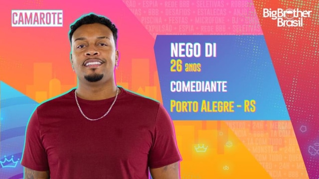 Aos 26 anos, Nego Di é gaúcho de Porto Alegre e trabalha como humorista e influenciador digital.