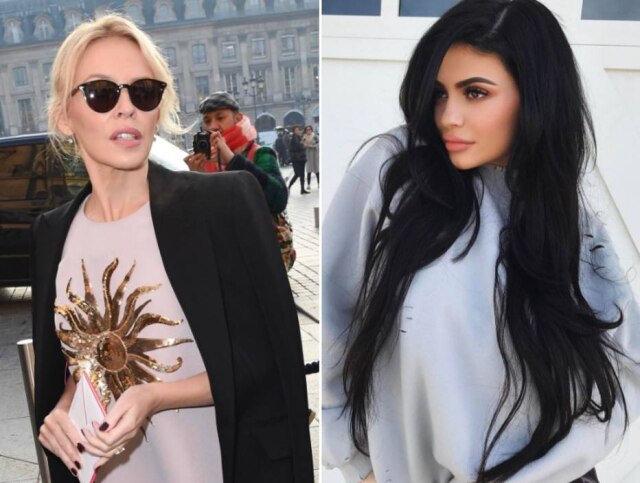 Montagem com imagens de Reprodução/Instagram @kylieminogue e @kyliejenner