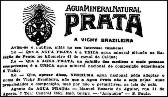 Acerv/Estadão Anúncio da água mineral Prata, no Estadão de 17/9/1918