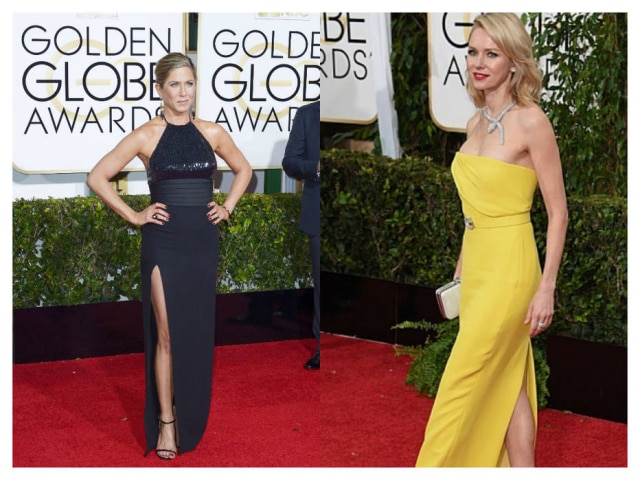 Jennifer Aniston de Yves Saunt Laurent e Naomi Watts de Gucci
