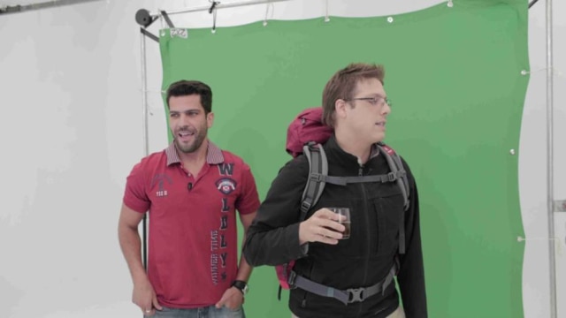 Divulgação Claudio Andrade grava junto de Fabio Porchat