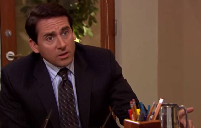 Reprodução de 'The Office' (2009) / NBC Steve Carell, na foto, interpretou por sete temporadas o personagem principal da série, Michael Scott.