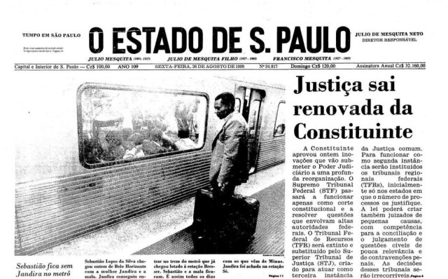Acervo Estadão Jornal de 26 de agosto de 1988