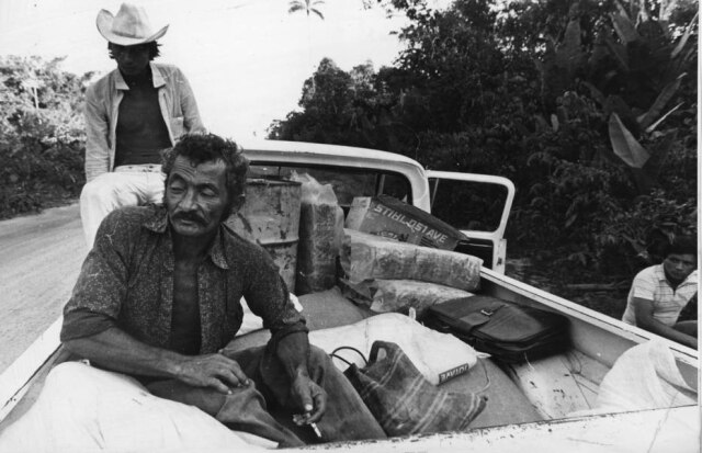 Retrato do "peão" Antonio dos Reis um dos fugitivos dos "gatos" da Companhia Vale do Rio Cristalino, Julho de 1983, Santana do Araguaia, PA.