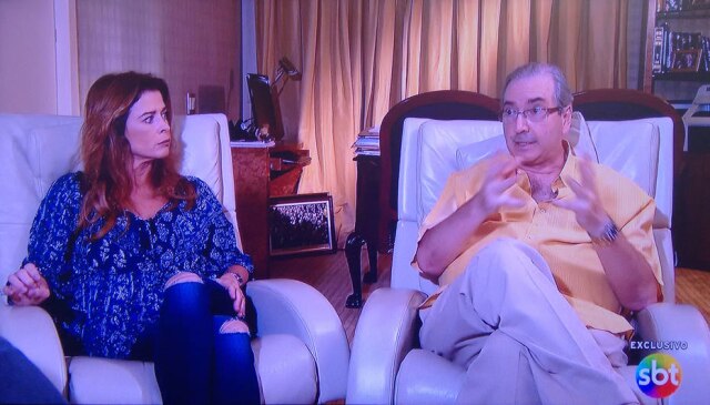 Reprodução/SBT Entrevista do Deputado Eduardo Cunha (PMDB RJ) ao repórter Roberto Cabrini, no SBT.