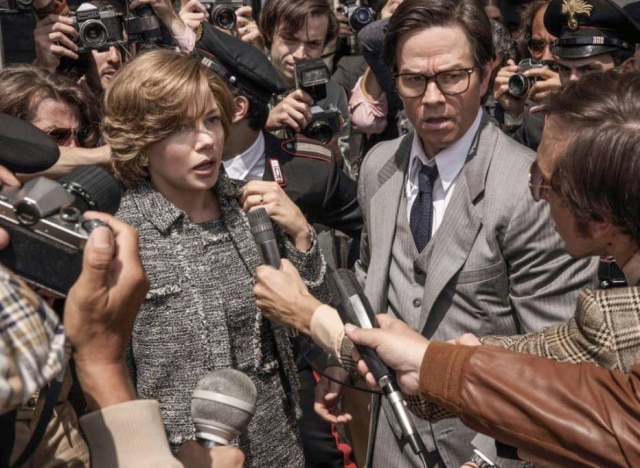 Sony Pictures/Divulgação Michelle Williams e Mark Wahlberg em cena de 'Todo o Dinheiro do Mundo'.
