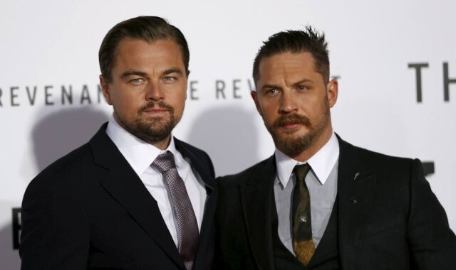 Mario Anzuoni/Reuters O ator Tom Hardy revelou a tatuagem que fez em homenagem a Leonardo DiCaprio após perder aposta com ele