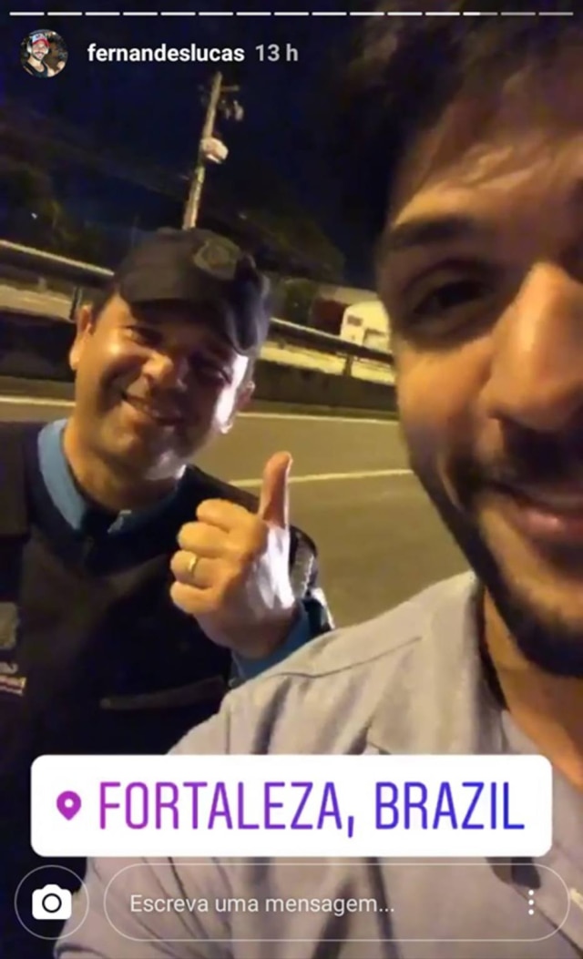 Instagram / @fernandeslucas Momento do encontro entre Lucas e Marques.