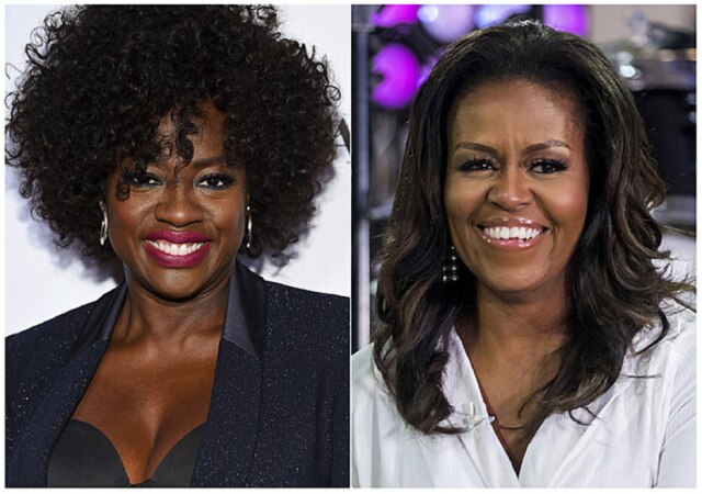 Evan Agostini e Charles Sykes/Invision/AP A atriz Viola Davis e a ex-primeira-dama dos Estados Unidos Michelle Obama.