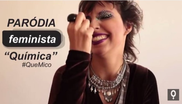 Reprodução/Youtube As feministas recriaram Química do cantor Biel, para combater a cultura de estupro.