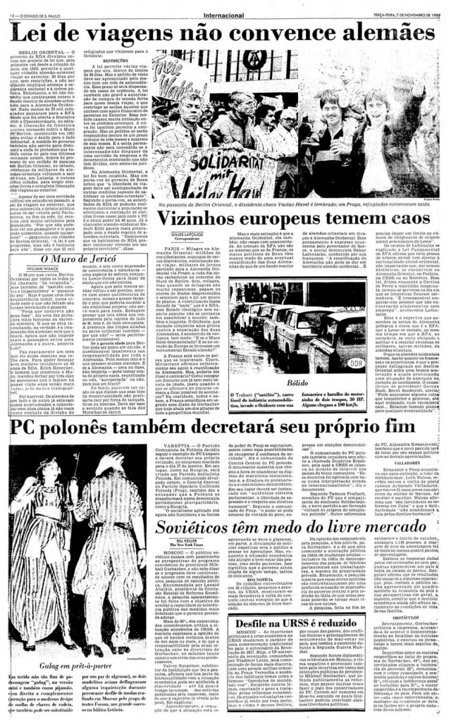Acervo/Estadão O Estado de S.Paulo - 07/11/1989