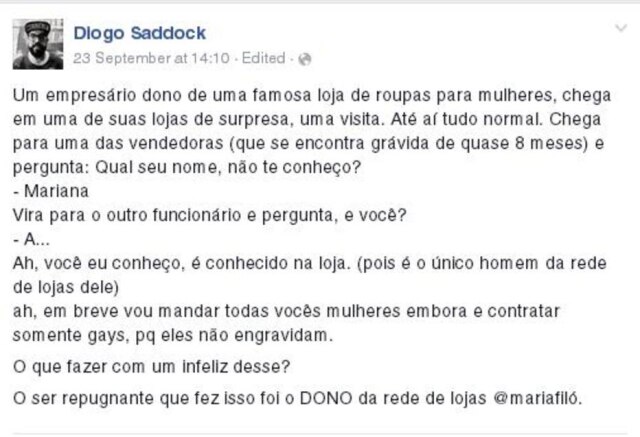 Reprodução Post publicado pelo DJ carioca Diogo Saddock na última quarta, 23