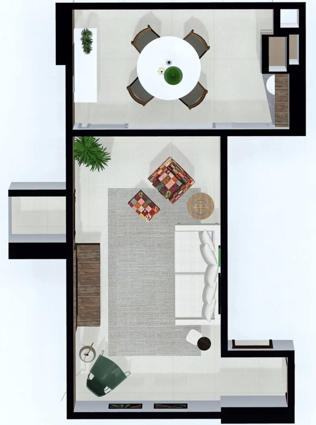 Gui Morelli Planta da sala integrada